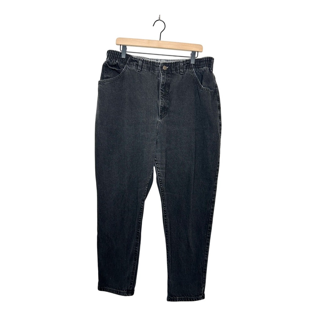 Vintage Riders By Lee High Waist Tapered Straight Leg Black Jeans Plus Size 22W